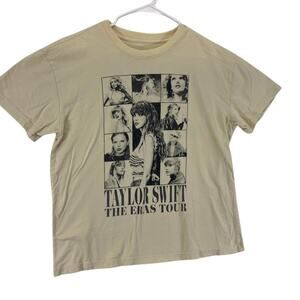 Taylor Swift The Eras Tour Official Licensed Beige Shirt Size L 100% cotton